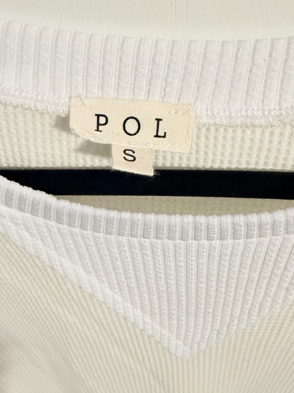 POL Cream Ribbed Knit Top - Picture 2 of 3